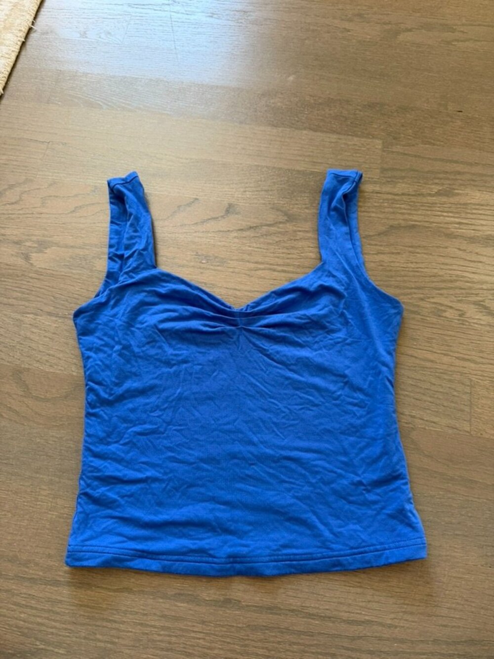 ForeFair Blue Ruched Front Tank Top Size Small